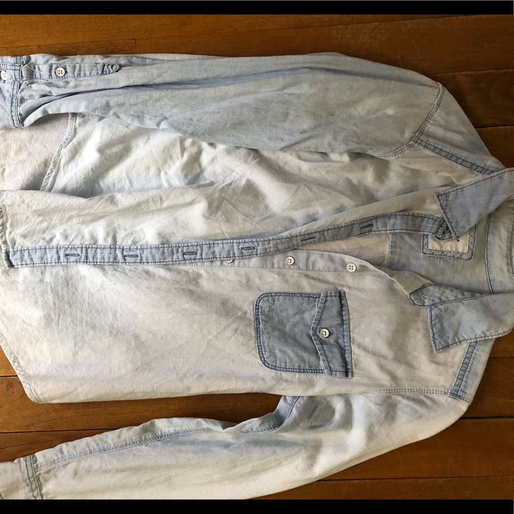 Light denim button down long sleeve